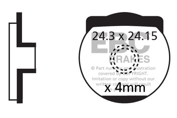 EBC Cycle Red Brake Pad for DIATECH SPIRAL Y2K (CFA316R)