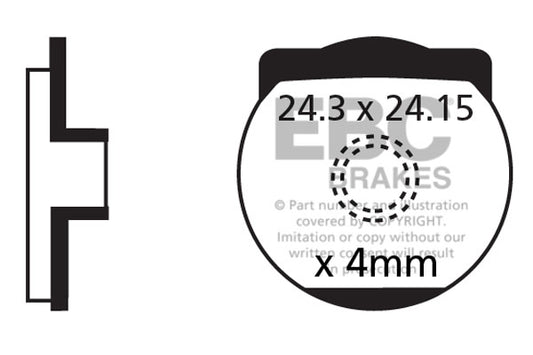 EBC Cycle Red Brake Pad for DIATECH SPIRAL Y2K (CFA316R)